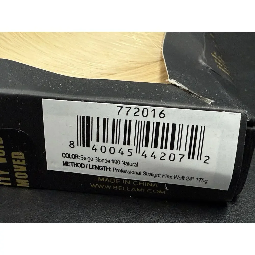 Bellami Flex Weft 24” Beige Blonde #90 Remy Hair Extensions 175g Brand New! - Picture 5 of 8
